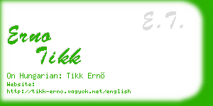 erno tikk business card