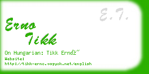 erno tikk business card